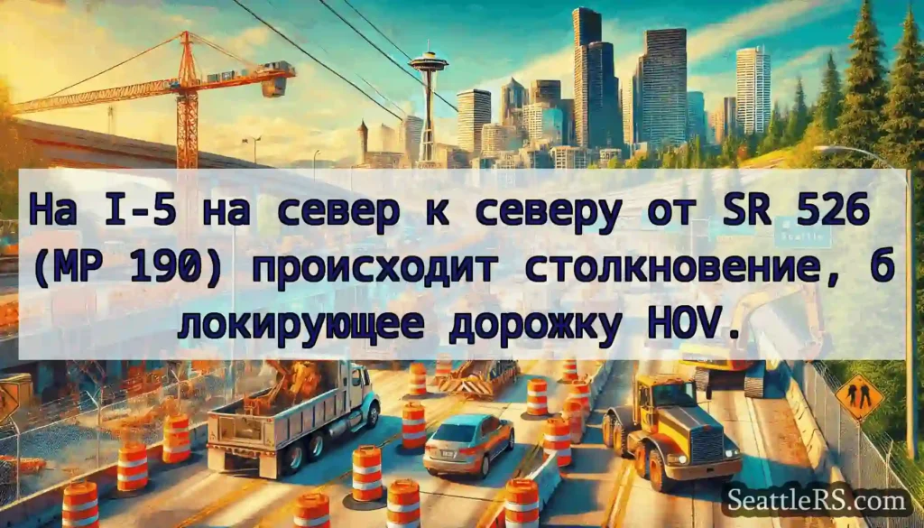 На I-5 на север к северу от SR 526 (MP 190)