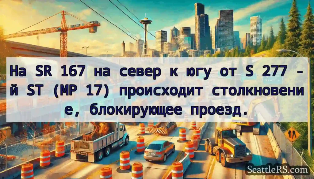 На SR 167 на север к югу от S 277 -й ST (MP 17)