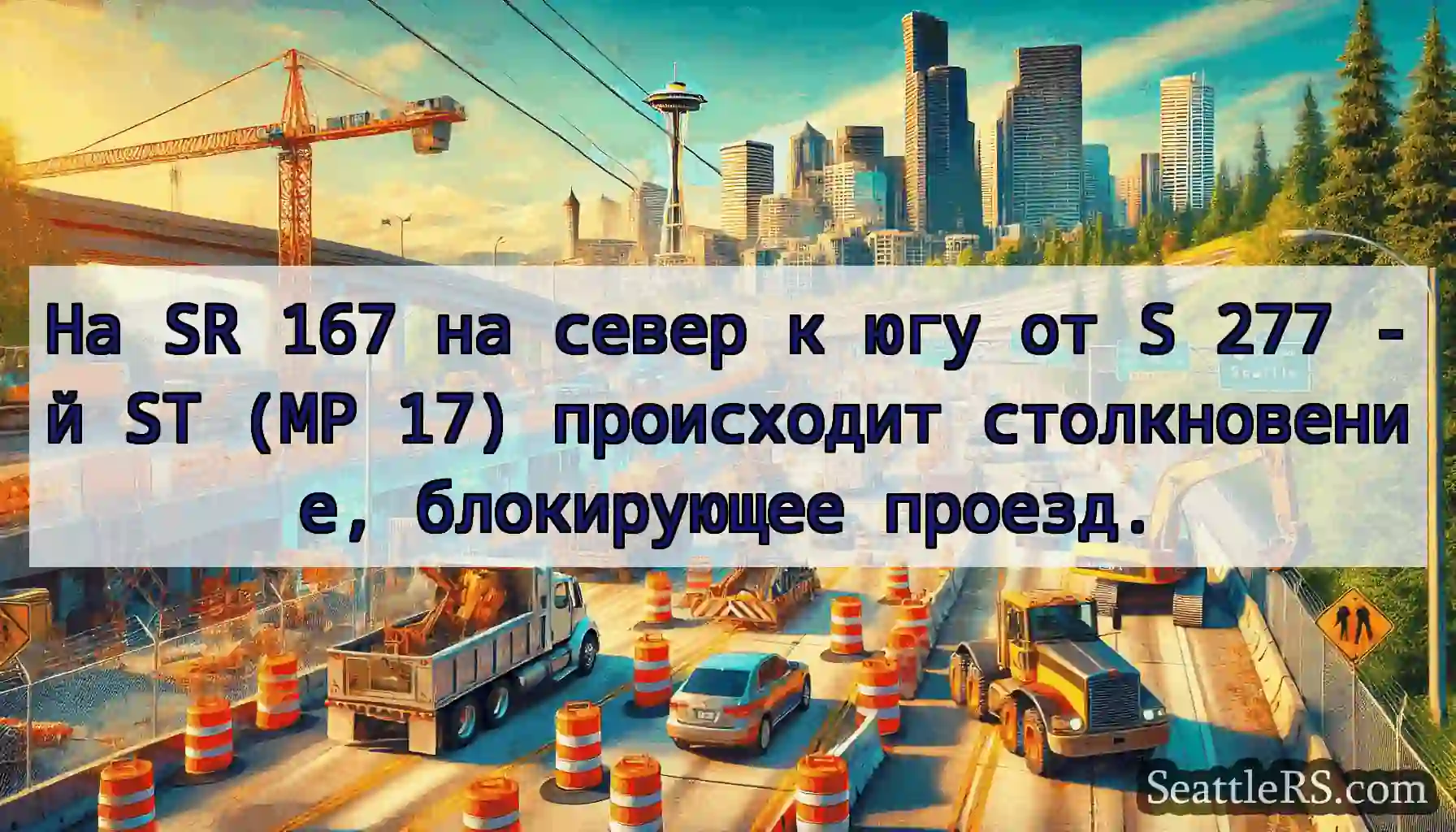 На SR 167 на север к югу от S 277 -й ST (MP 17)