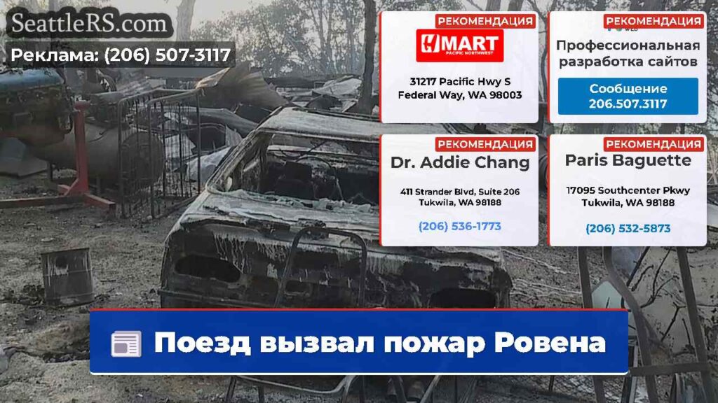 Поезд вызвал пожар Ровена