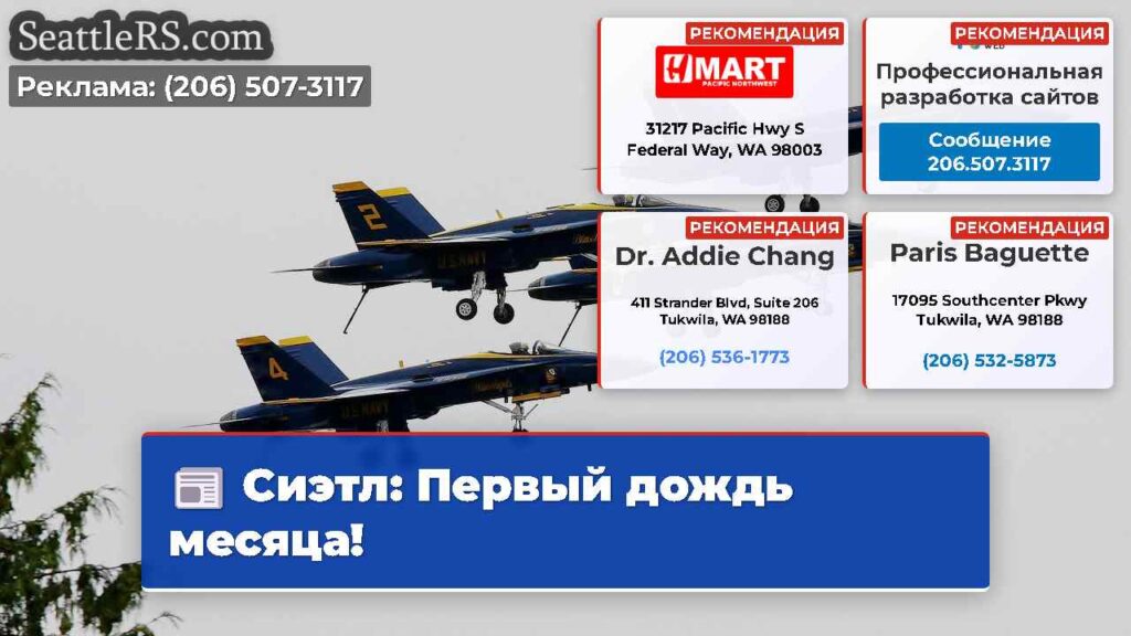 Сиэтл: Первый дождь месяца!