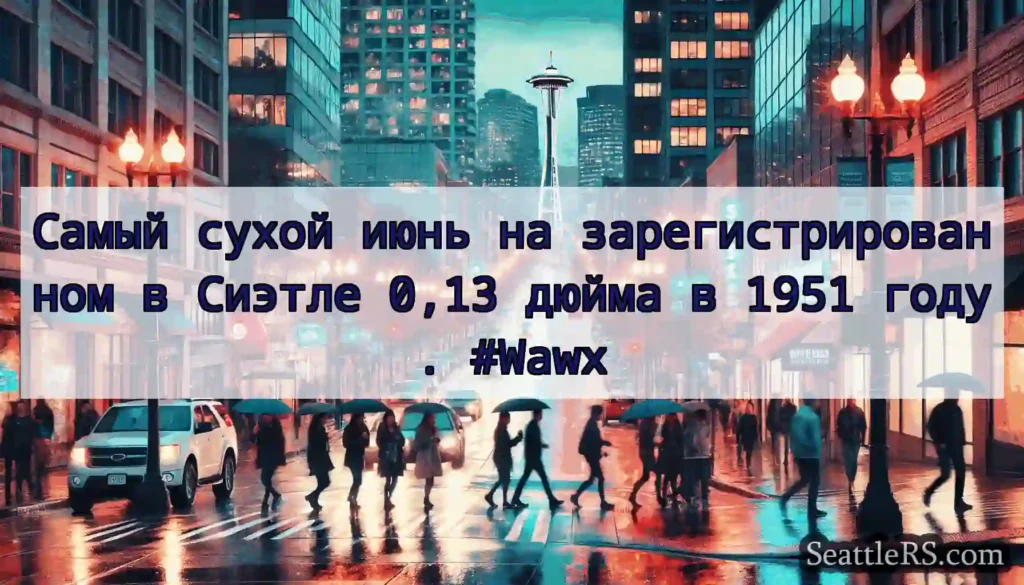 Самый сухой июнь на зарегистрированном в Сиэтле