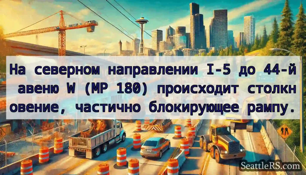 На северном направлении I-5 до 44-й авеню W (MP