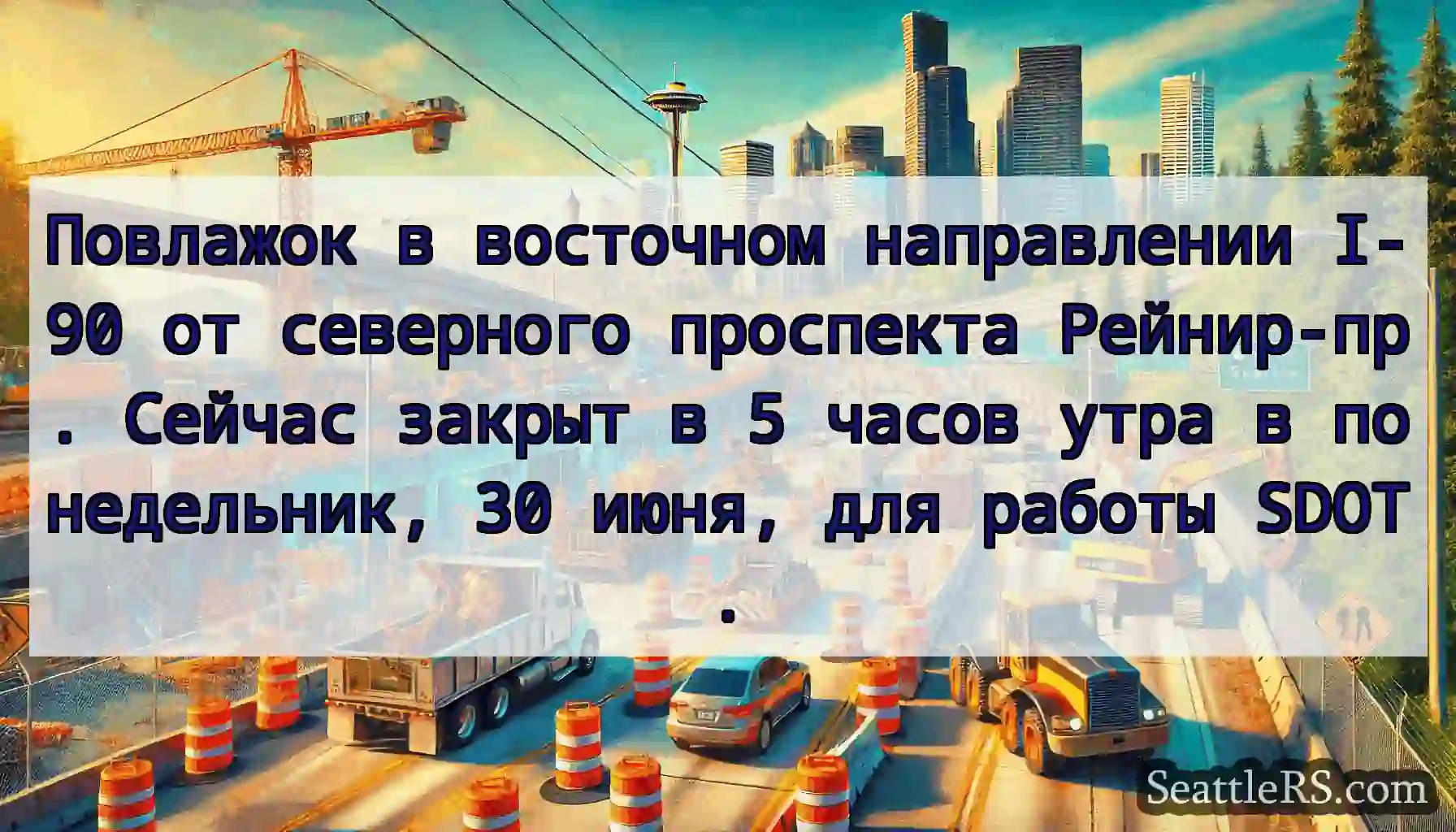 Повлажок в восточном направлении I-90 от