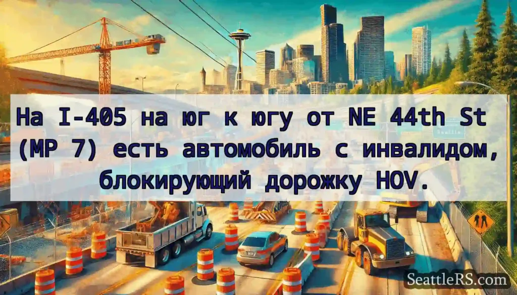 На I-405 на юг к югу от NE 44th St (MP 7) есть