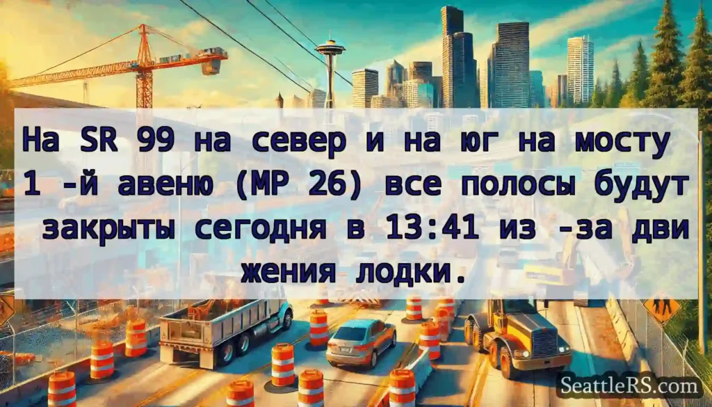 На SR 99 на север и на юг на мосту 1 -й авеню (MP