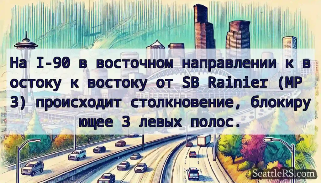 На I-90 в восточном направлении к востоку к
