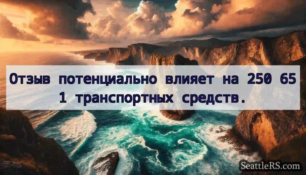 Отзыв потенциально влияет на 250 651 транспортных
