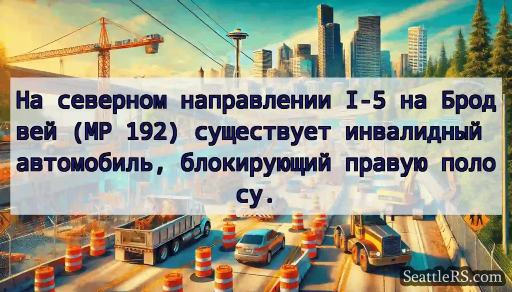 На северном направлении I-5 на Бродвей (MP 192)