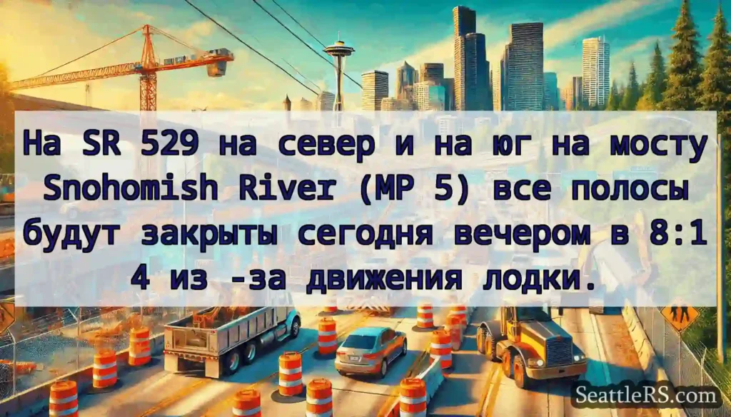 На SR 529 на север и на юг на мосту Snohomish