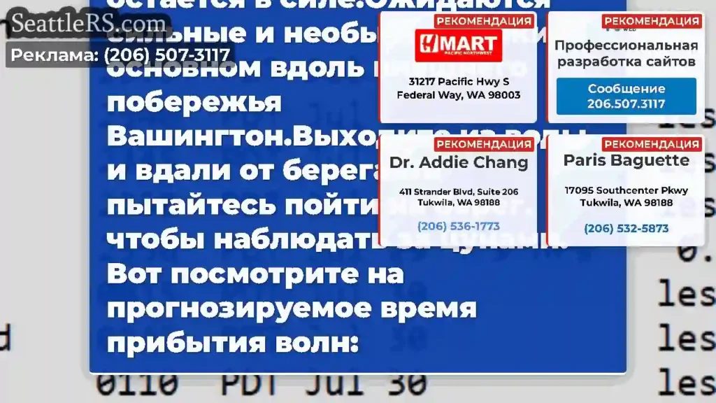 Консультативный консультации по цунами остается в