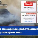 2 пожарные работающие над пожаром ме…