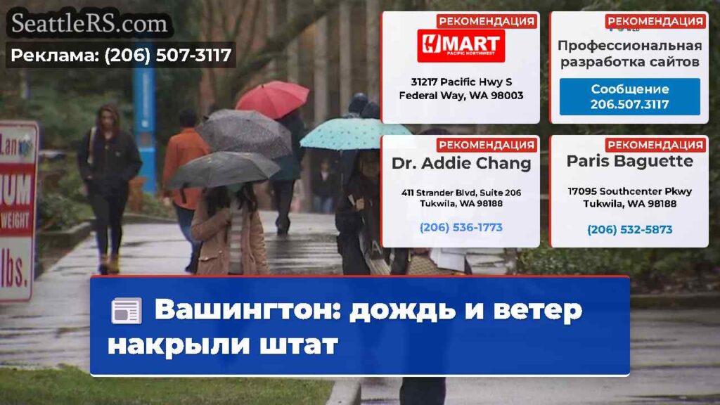 Вашингтон: дождь и ветер накрыли штат