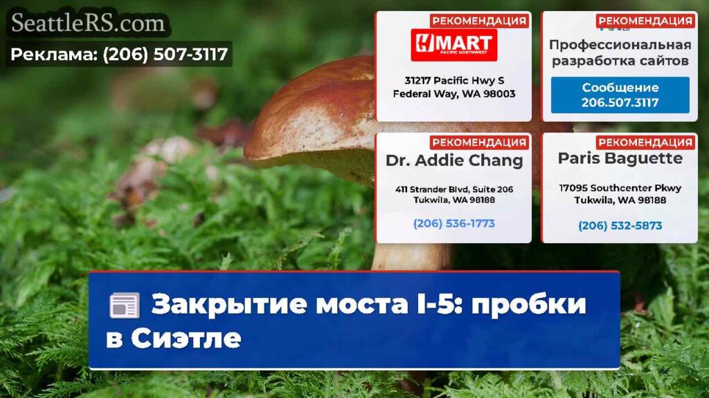 Закрытие моста I-5: пробки в Сиэтле