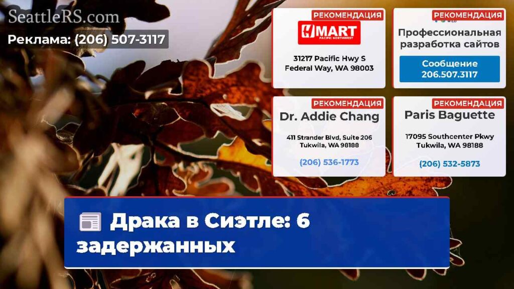Драка в Сиэтле: 6 задержанных