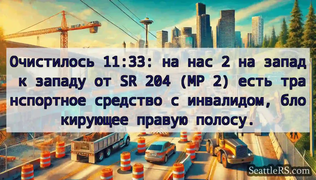 Очистилось 11:33: на нас 2 на запад к западу от