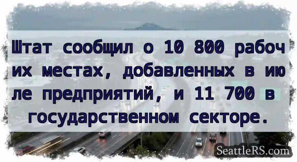 Штат сообщил о 10 800 рабочих местах, добавленных