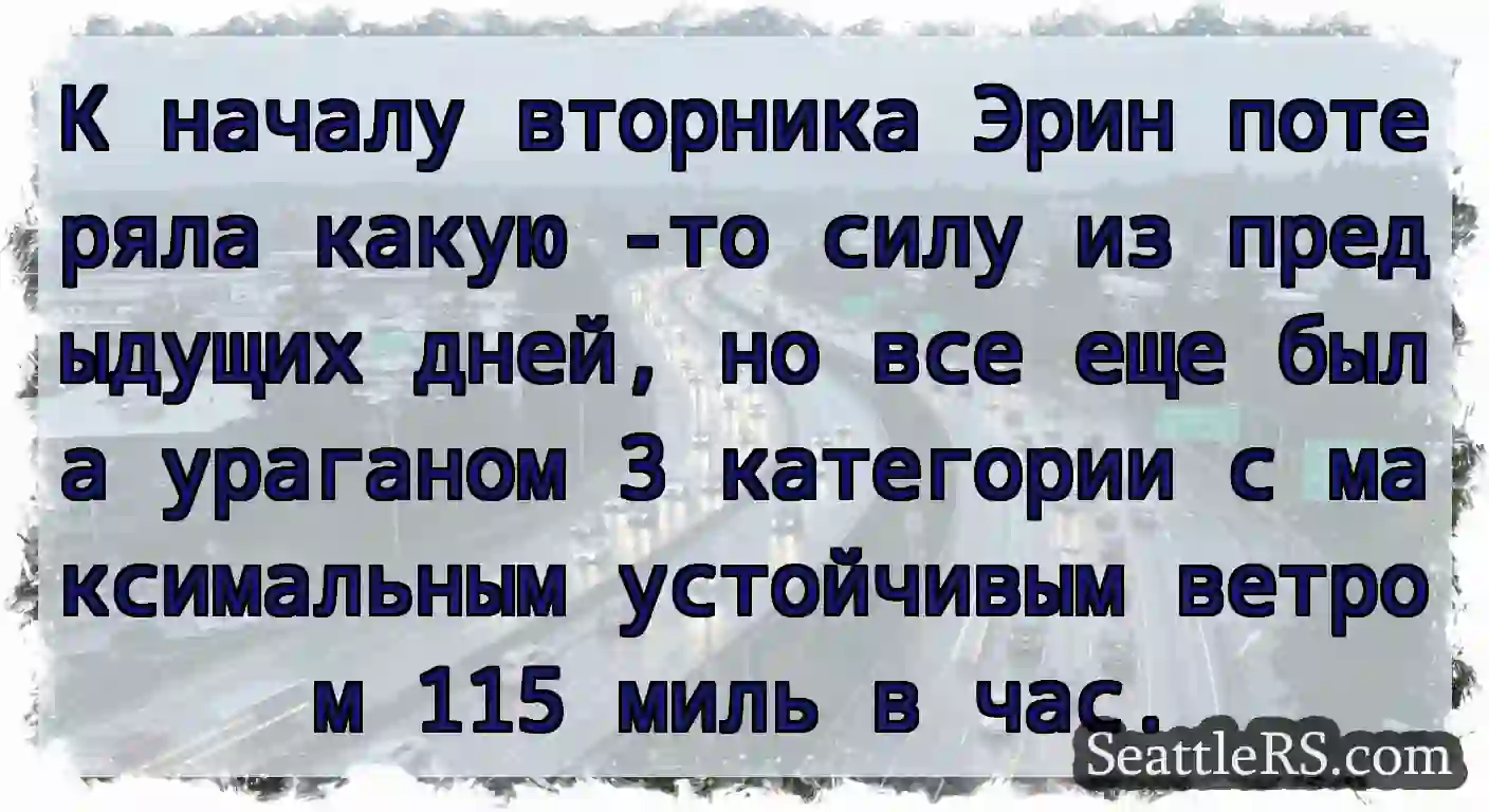 К началу вторника Эрин потеряла какую -то силу из