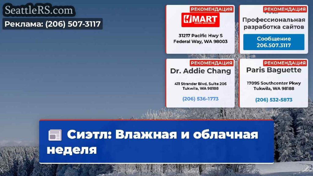 Сиэтл: Влажная и облачная неделя
