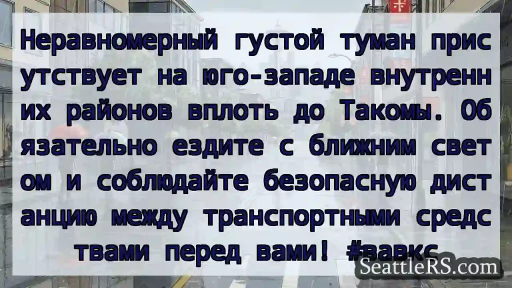 Неравномерный густой туман присутствует на