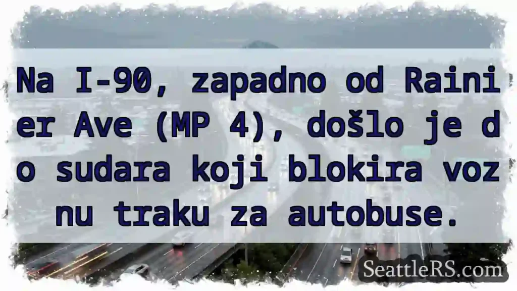 Zatvorena vozna traka autobusa na I-90!