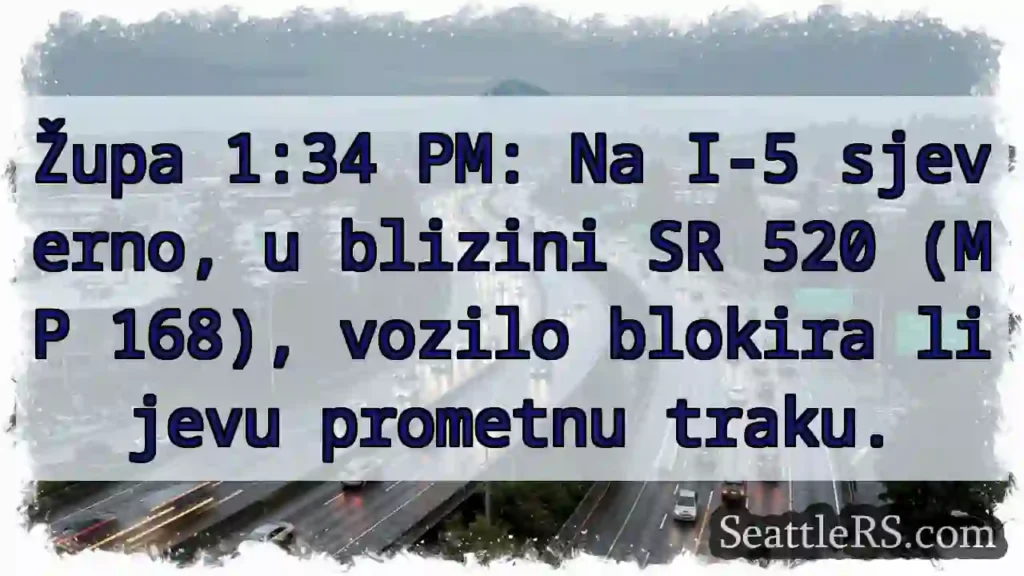 Promet blokiran I-5, blizu SR 520!