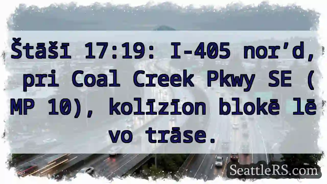 Avārija I-405! Lēvo josla blokēta.