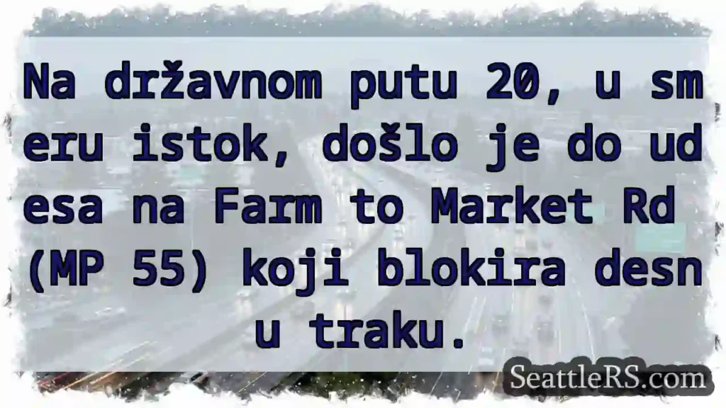 Udes na FM Rd! Desna traka blokirana.