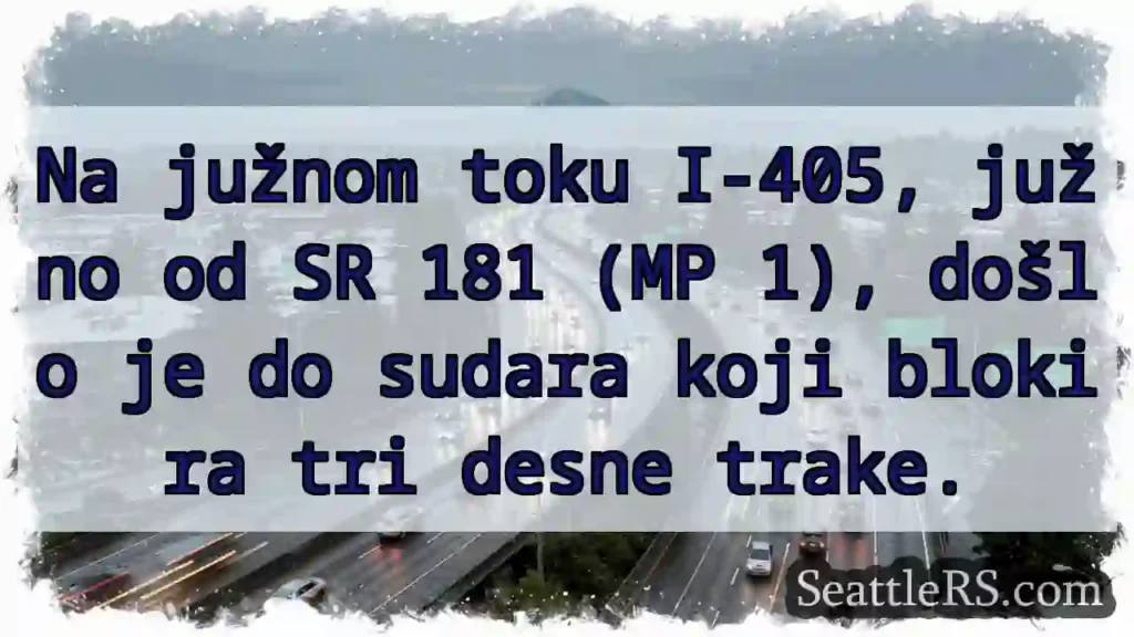 Zatvorene trake na I-405! Promet blokiran.