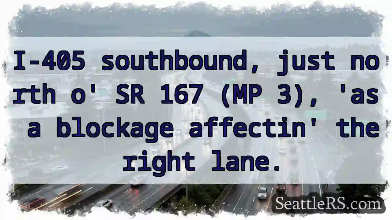 I-405 Sud: Bloqueio na faixa direita