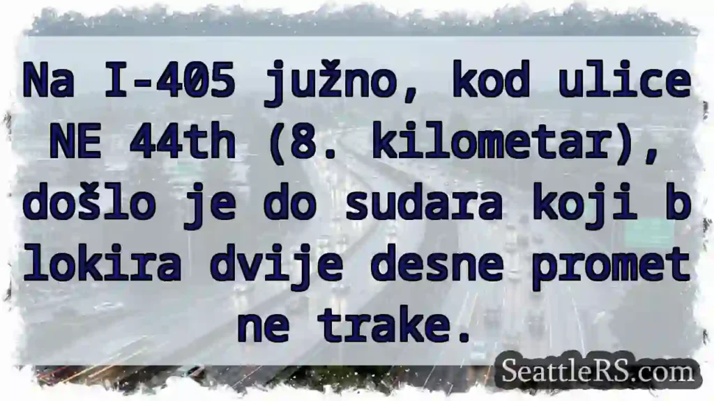 Sudar na I-405! Blokirane dvije prometne trake.