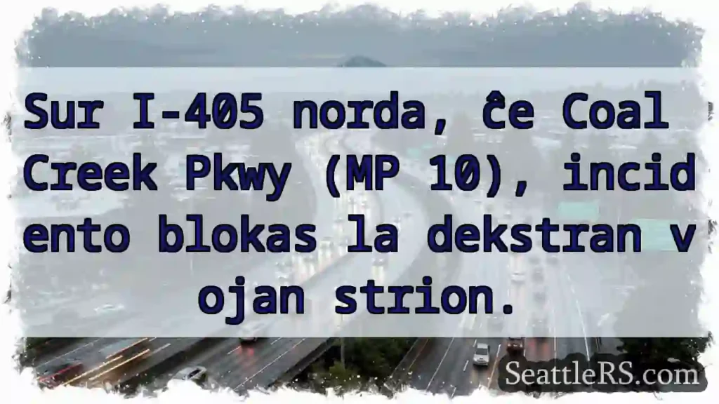 I-405 Norda: Dekstra strion blokita!