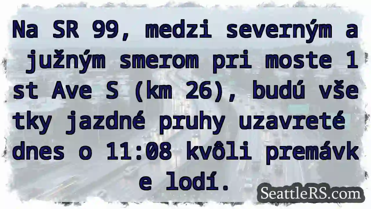 Zatvorenie pruhov pri moste! Dnes o 11:08.