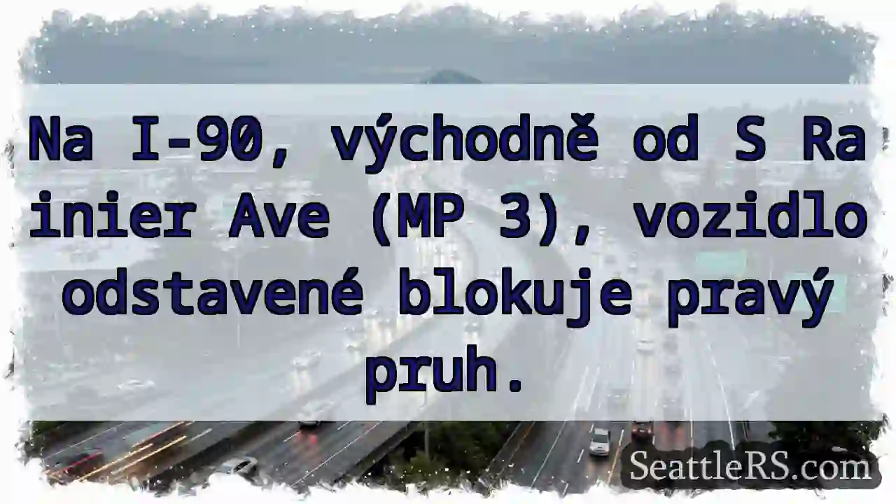 Zablokovaný pruh na I-90!