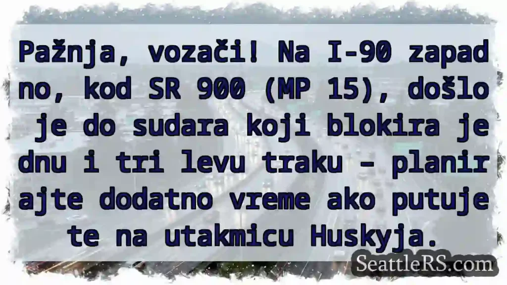 I-90 zapad: Sudar! Blokirane trake.