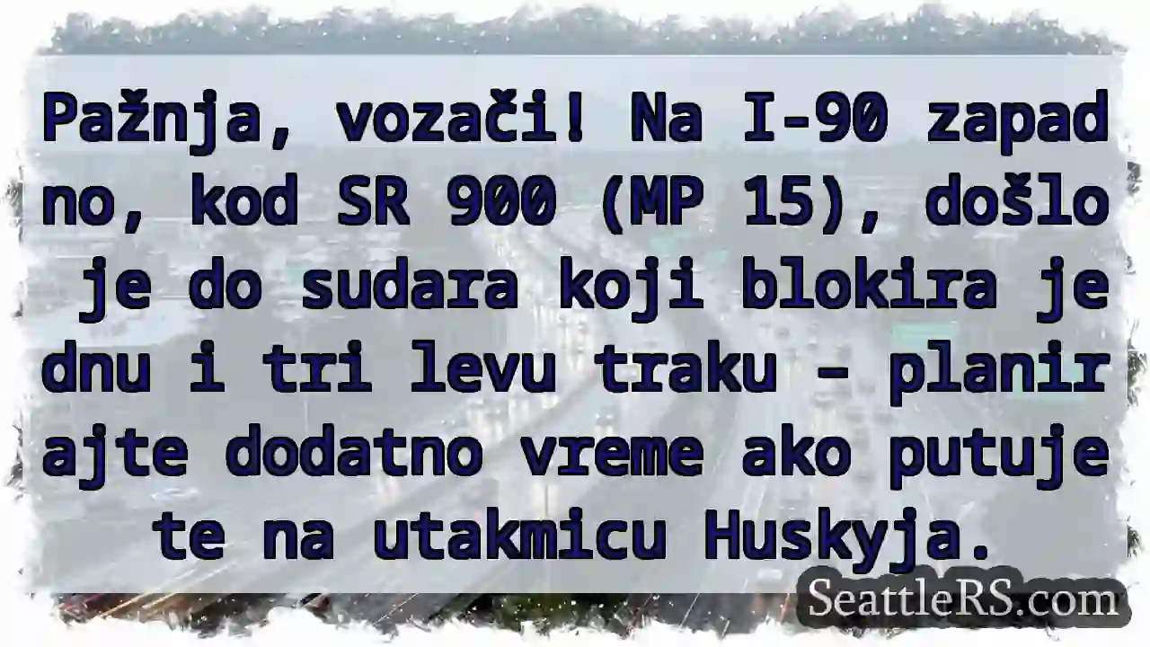 I-90 zapad: Sudar! Blokirane trake.