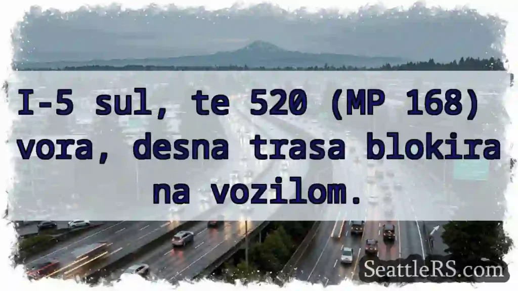 I-5 sul: Blokada desno!
