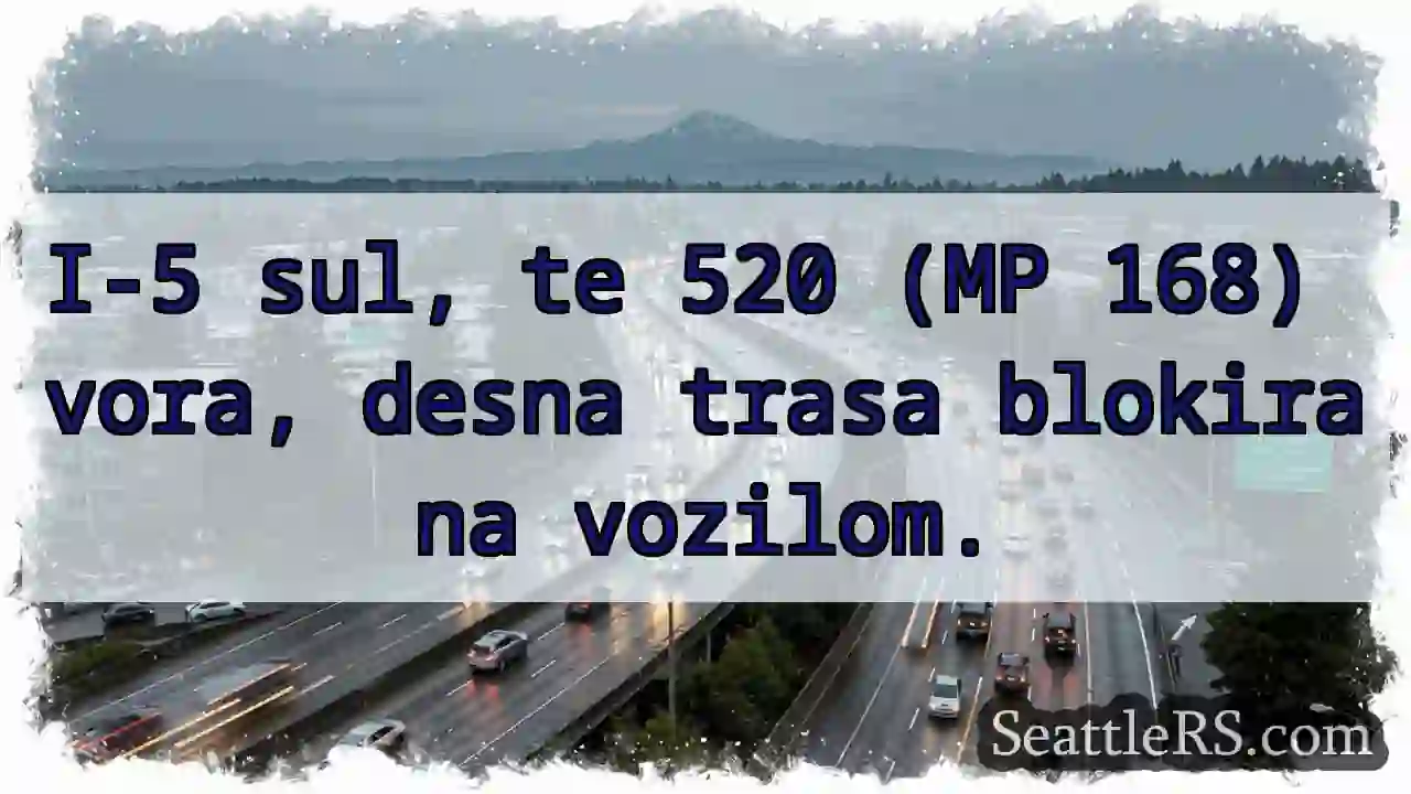 I-5 sul: Blokada desno!