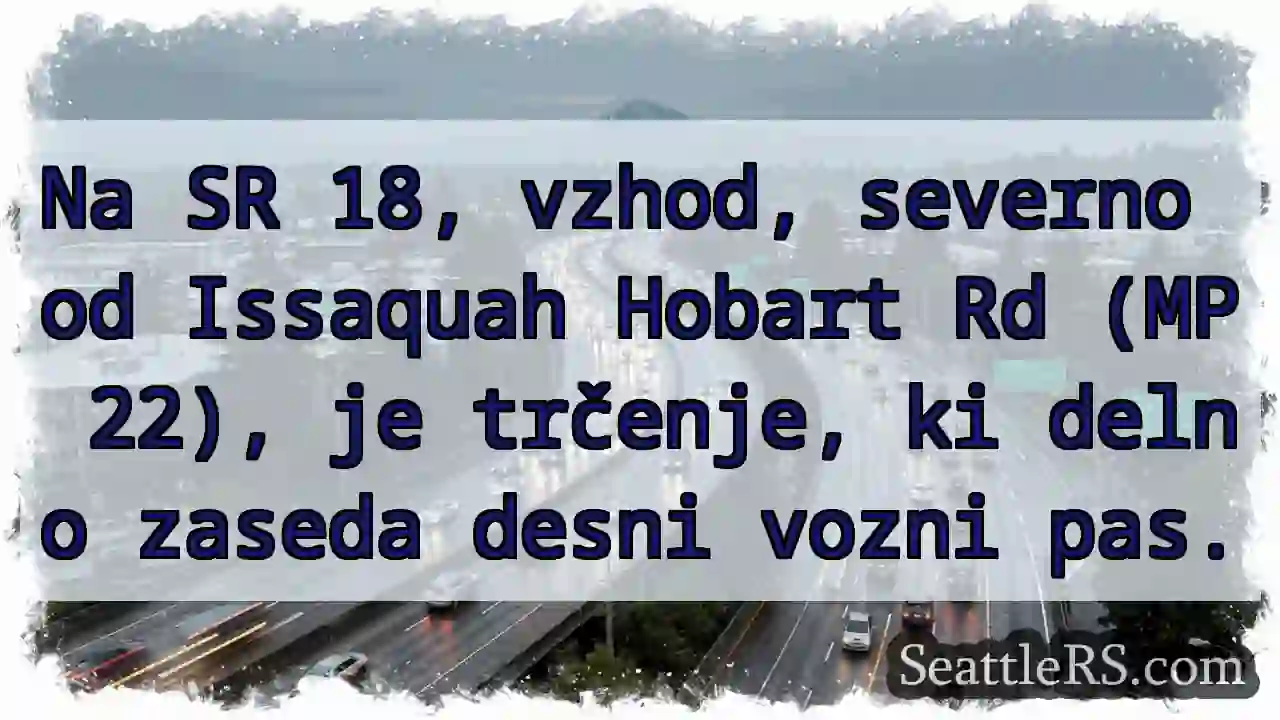 Trčenje na SR 18 - desni pas zaseden!