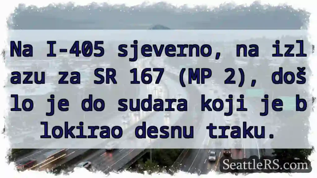 Sudar na I-405, blokirana desna strana!