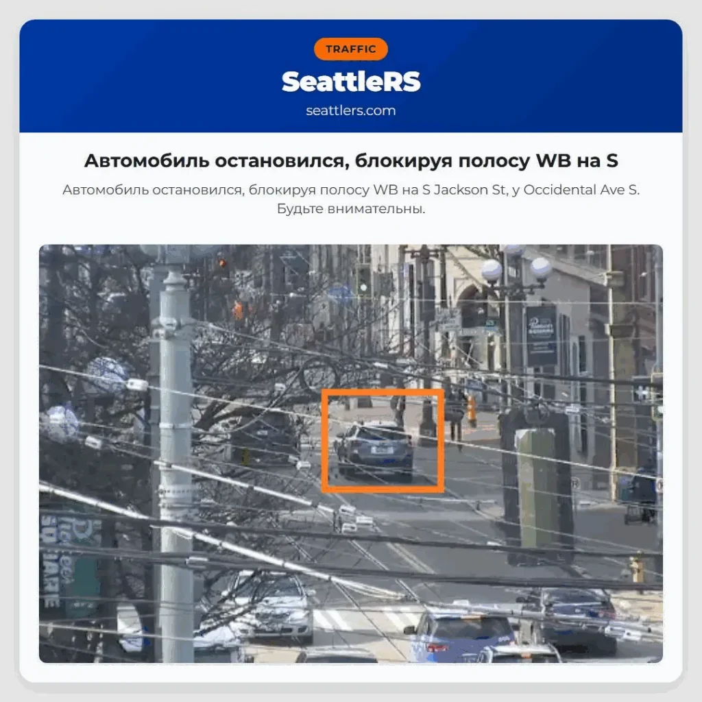 Автомобиль остановился, блокируя полосу WB на S