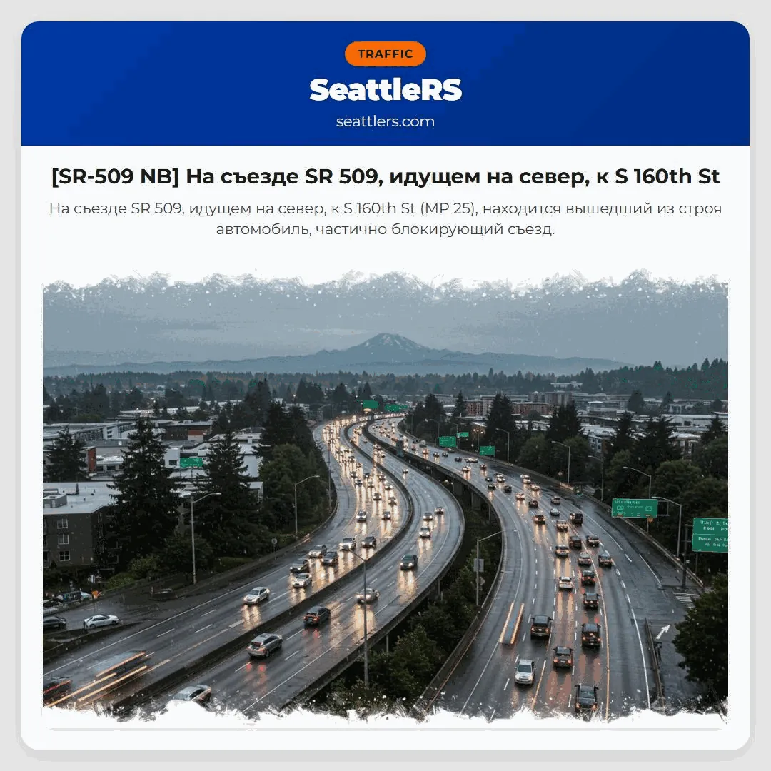 [SR-509 NB] На съезде SR 509, идущем на север, к S 160th St