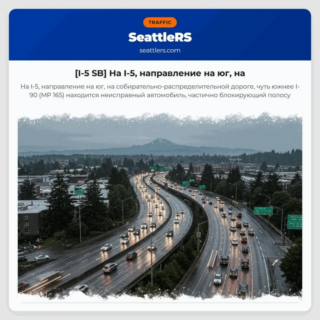[I-5 SB] На I-5, направление на юг, на