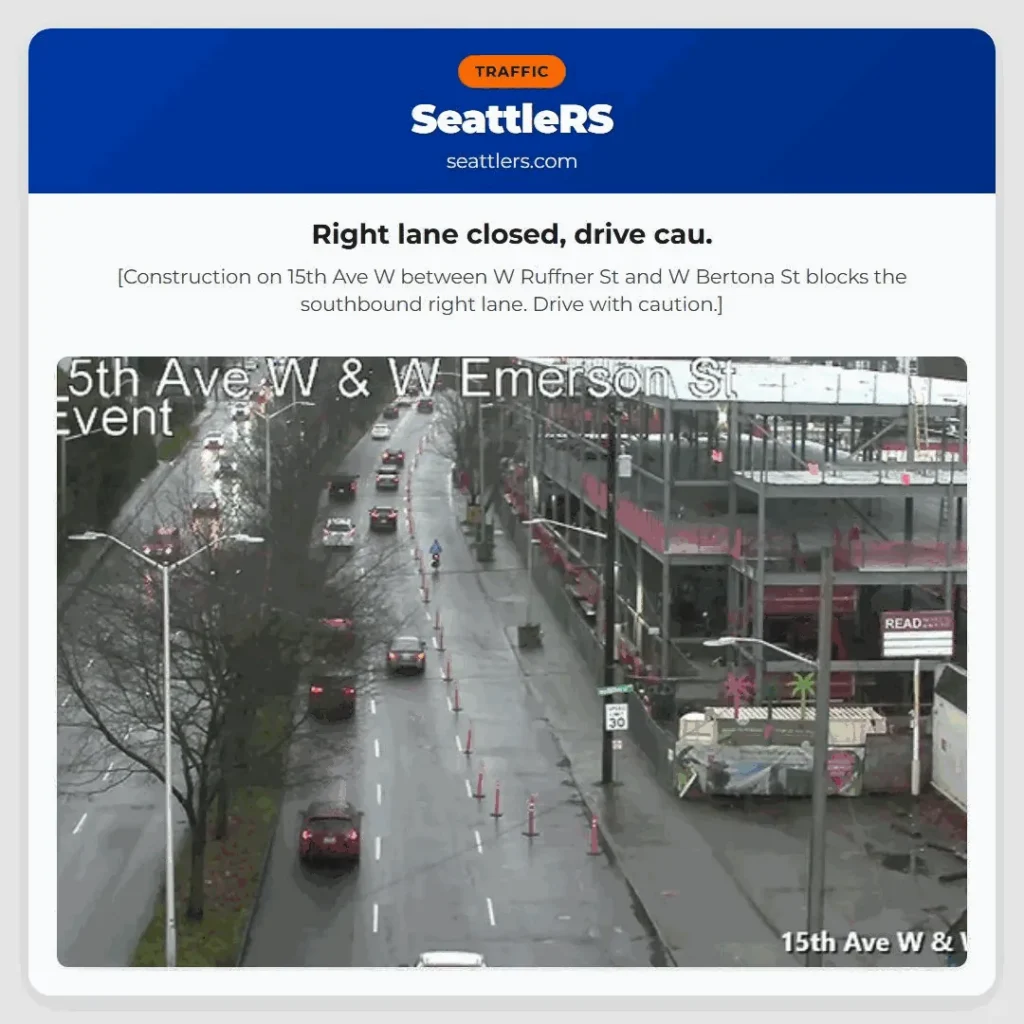 Right lane closed, drive cau.