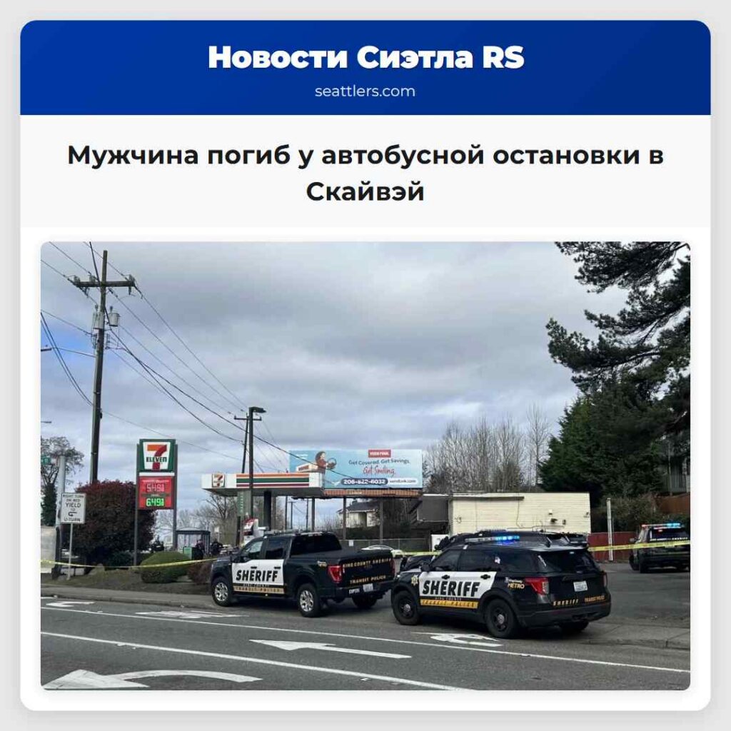 Мужчина погиб у автобусной остановки в Скайвэй