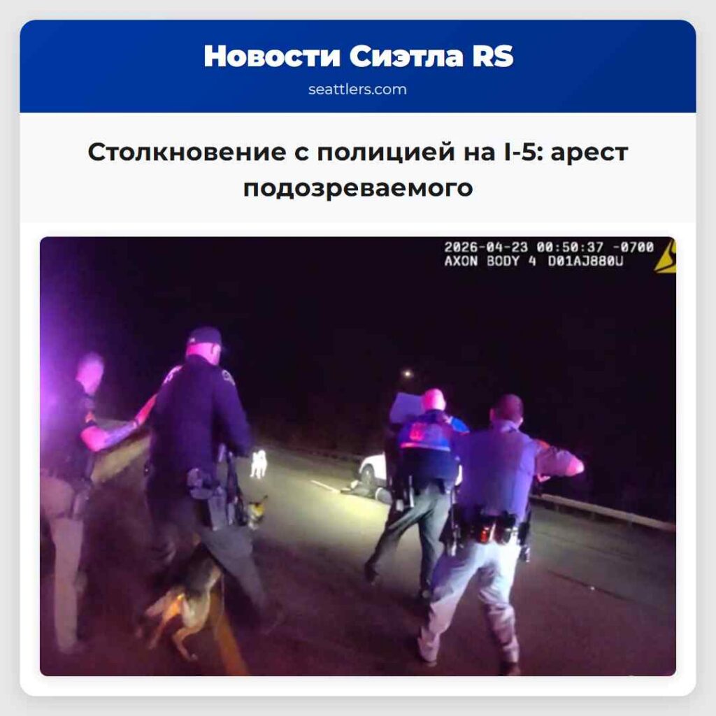 Столкновение с полицией на I-5: арест