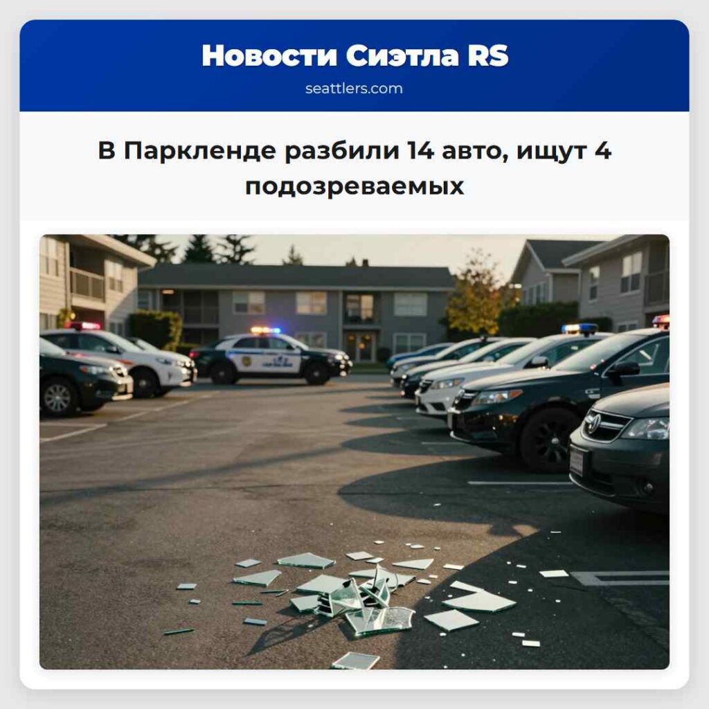 В Паркленде разбили 14 авто, ищут 4 подозреваемых