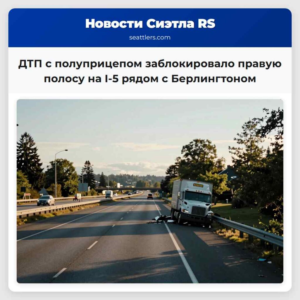 ДТП с полуприцепом заблокировало правую полосу на
