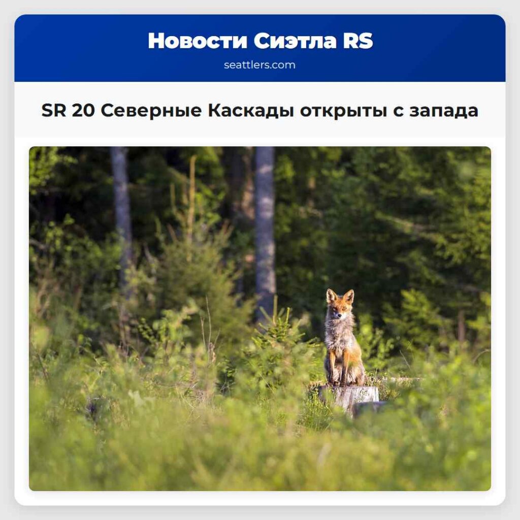 SR 20 Северные Каскады открыты с запада