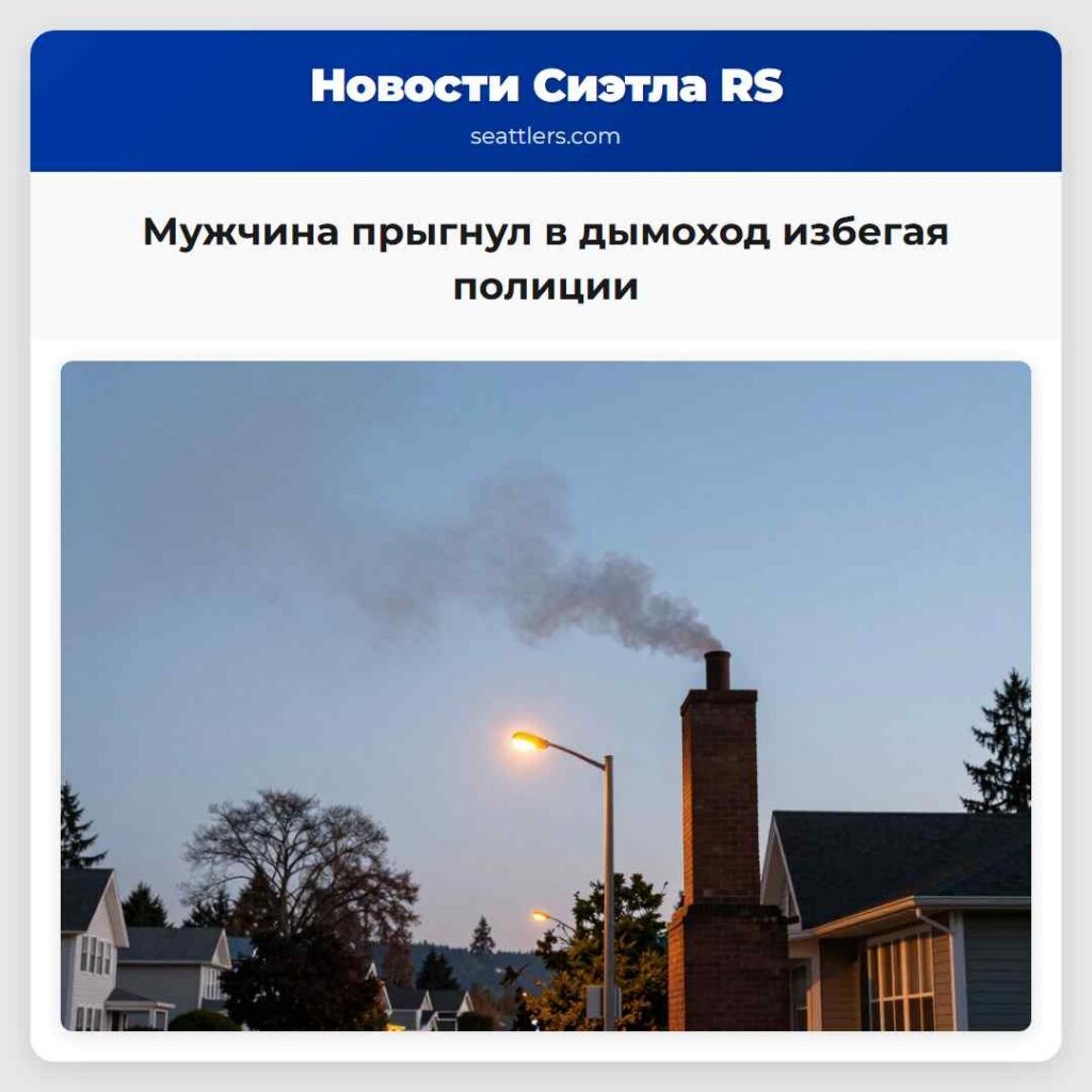 Мужчина прыгнул в дымоход избегая полиции